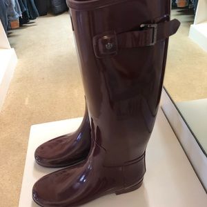 Hunter Rain Boots - Burgundy - Brand New